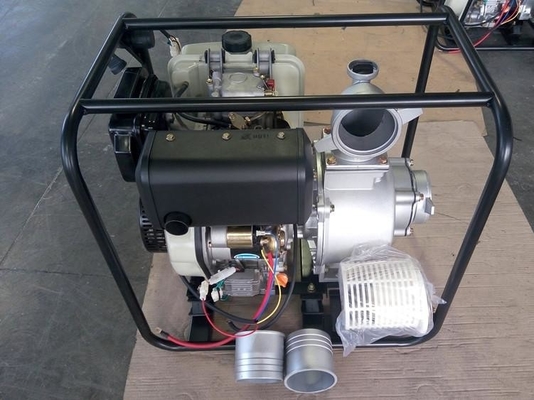 Portable bomba de agua a diesel de 4 pulgadas con el sistema eléctrico del comienzo y del comienzo de la mano