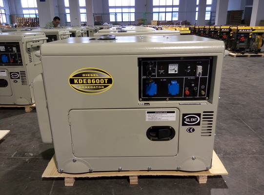Generador diesel silencioso insonoro de 6 kilovatios, sistema de generador diesel del solo cilindro