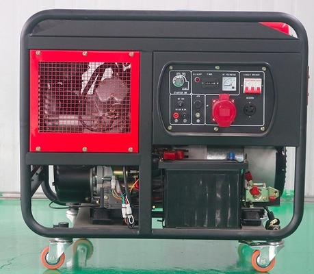 Motor de 2 cilindros refrigerado por aire 10kva 10kw Generador diesel con ruedas